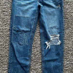 Women's Blue Distressed Jeans